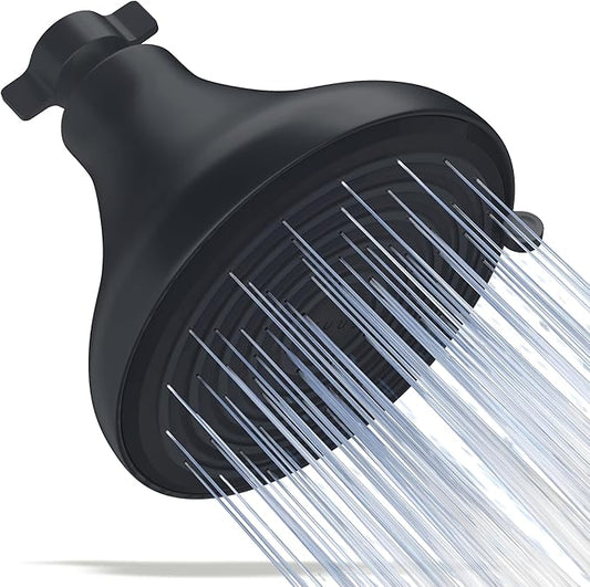 NUUD Filtered Shower Head | Removes Chlorine, Heavy Metals + Contaminants for Healthier Scalp, Skin & Hair | Protects Hair + Soothes Dry Skin | High Pressure Shower Head Filter | Black