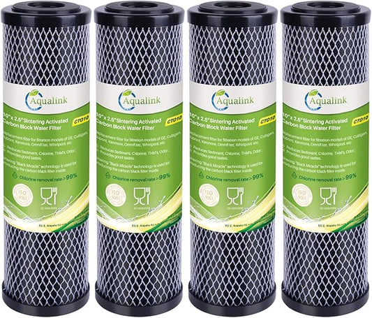 CTO10, 1 Micron 2.5" x 10" Whole House Carbon Water Filter Cartridge Replacement for Countertop Water Filter System, Dupont FXWTC, WFPFC8002,WFPFC9001, SCWH-5,WHEF-WHWC,AMZN-SCWH-5