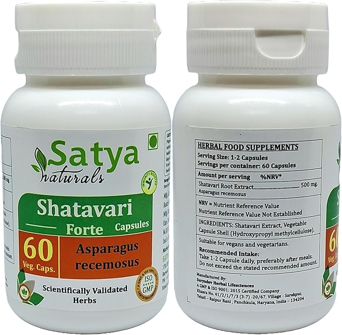 Generic Capsule Shatavari Forte (Asparagus racemosus) Capsules, Pack of 60 x 500 mg. Veg. Capsules (Set of 2)