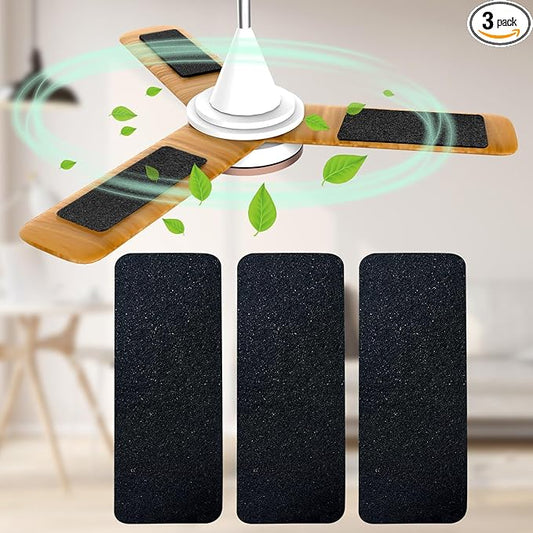 Ceiling Fan Filters for Blades, 3Pcs Activated Coconut Shell Carbon Ceiling Fan Air Purifier Pads, Easily Sticks Unscented Air Filters for Common Household Contaminants