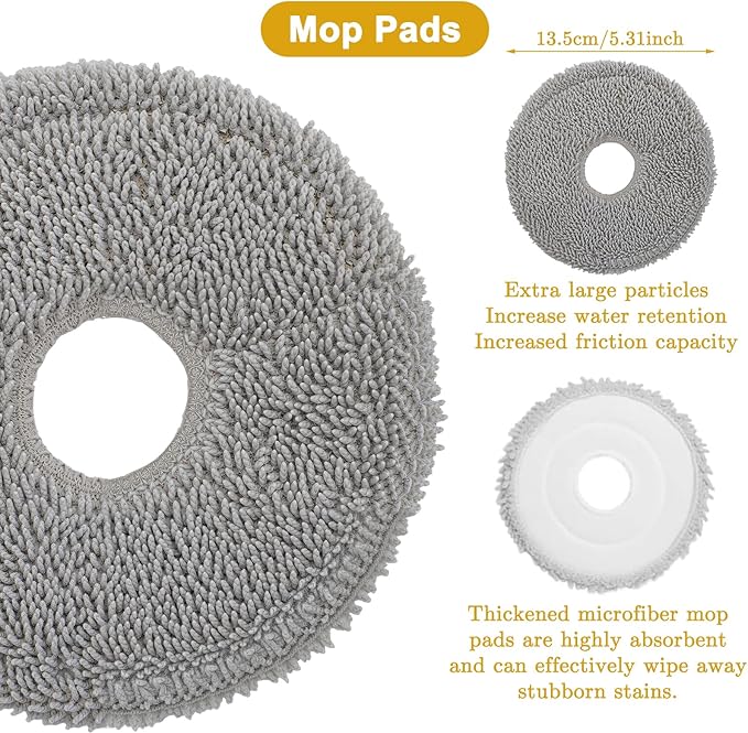 26 PCS Replacement Parts for Dreame L20 Ultra/L20 Ultra Complete L30 Ultra Robot, Vacuum Cleaner Accessories 1 Main Brush, 6 Dust Bags, 6 Mop Pads, 6 HEPA Filters, 6 Side Brushes, 1 Cleaning Brush