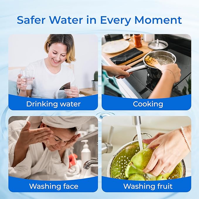 Waterdrop 2.5" x 10" Whole House CTO Carbon Water Filter Cartridge, 1 Micron Carbon Sediment Water Filter Replacement for DuPont® WFPFC8002, Culligan® D-10A, CBC-10, GE® FXWTC, GXWH20T, Pack of 4