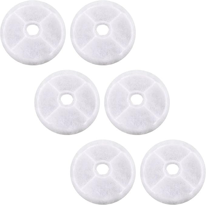 Nispira Replacement Water Filter Compatible with Catit Design Senses Fountain, Catit Flower Fountain, Catit Senses 2.0 water fountain, 6 pks