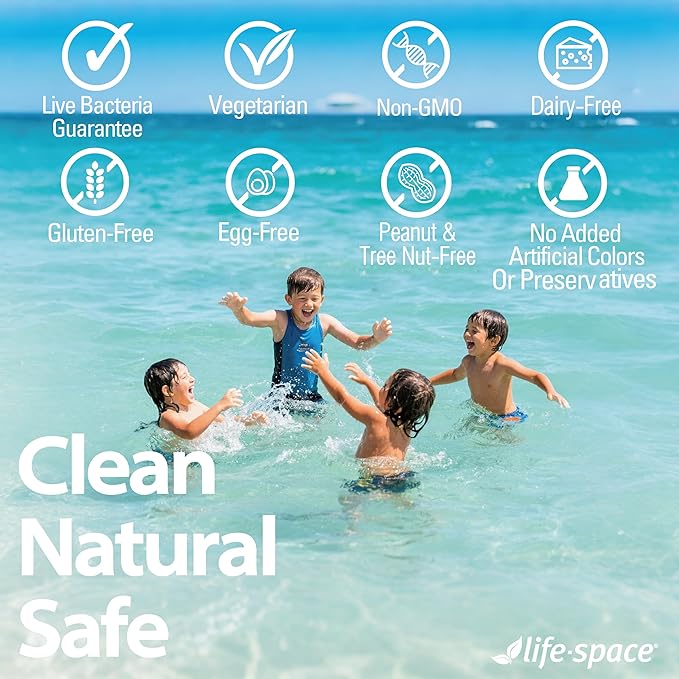 Life-Space Children IBS Support Probiotic, Clinically Proven to IBS Relief, 4 in 1 Kids Probiotic, 21 Billion CFU, Supports Reduce Symptoms of IBS, Include Bloating, Gas & Diarrhea, 60 Grams