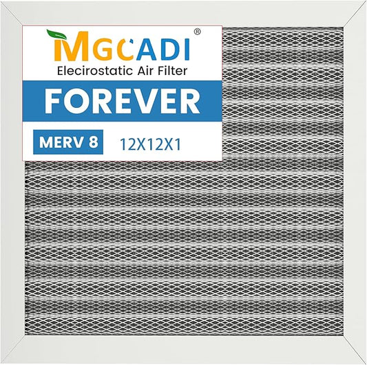 12x12x1 HVAC Furnace Air Filter, Lasts a Lifetime, Washable, the Last HVAC Filter You Will Ever Buy, Breathe Safely at Home or in the Office,Merv 8(Actual Size:11.69x11.69x0.82 Inch)