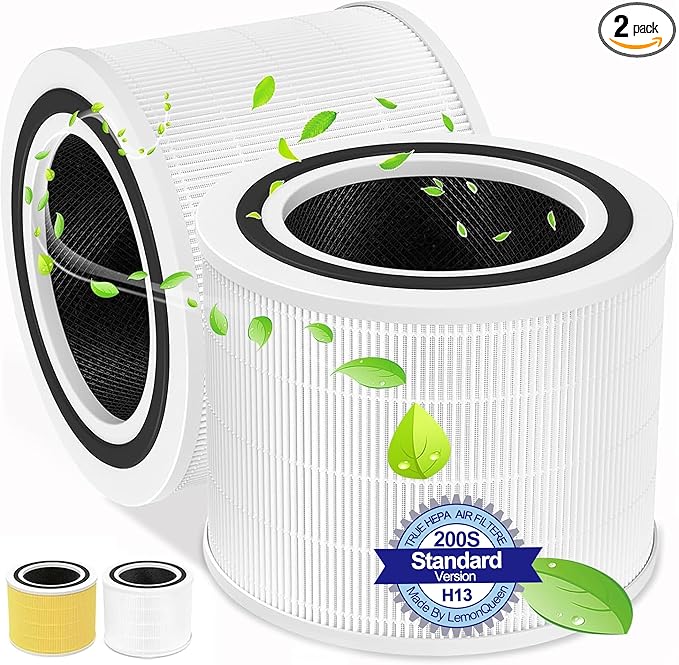 Core 200S Replacement Filter for LEVOIT Core 200S Smart WiFi Air Purifier,Core 200S-P Air Purifier,Fit for Levoit 200S Filter Replacement,3-in-1 True HEPA, Activated Carbon,Core 200S-RF,2Pack
