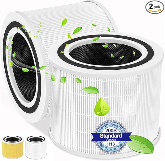 Core 200S Replacement Filter for LEVOIT Core 200S Smart WiFi Air Purifier,Core 200S-P Air Purifier,Fit for Levoit 200S Filter Replacement,3-in-1 True HEPA, Activated Carbon,Core 200S-RF,2Pack