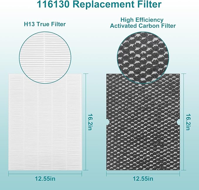 116130 Replacement Filter, 5500-2 Air Puri-fier Replacement Filter Compatible with winix 5500-2, AM80 Air Puri-fier, 2 Pack Filters and Activated Carbon Pre-Filters.