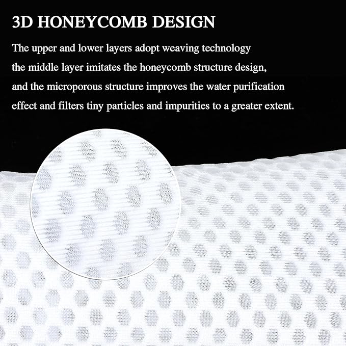 10Pcs 150 Micron Honeycomb Filter Socks,Aquarium Filter Sock 3D Honeycomb Design Filter Sock,Aquarium Filter Bags for Saltwater Aquarium Use in Freshwater Saltwater Aquarium Ponds Sumps Overflows