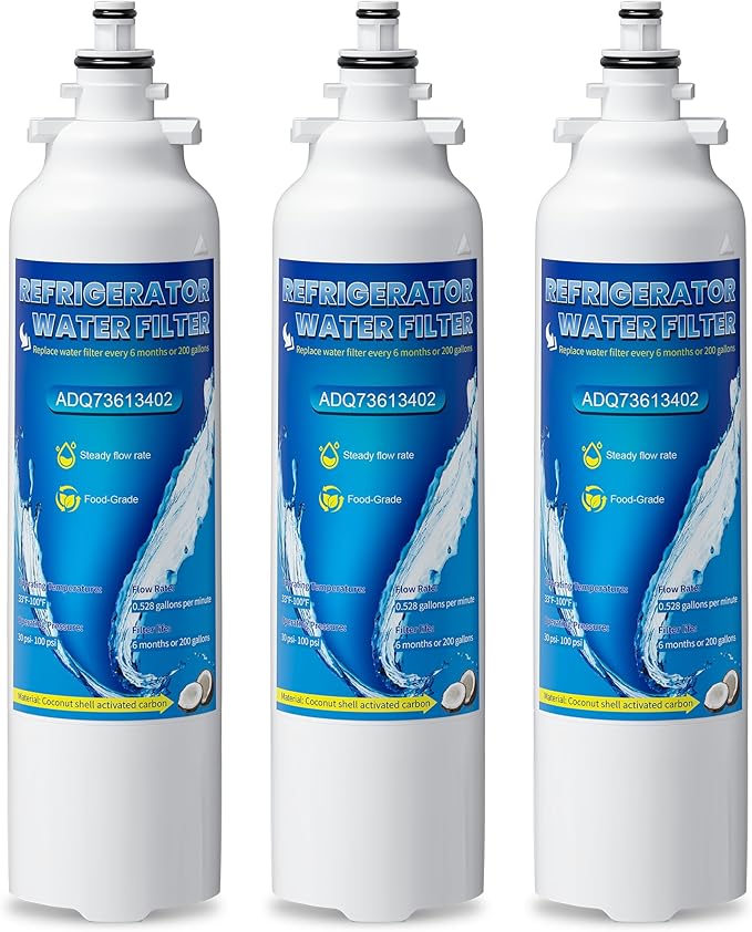 ADQ73613401 Replacement for LG LT800P, LT800PC, ADQ736134, ADQ73613402, Kenmore 9490, Kenmore 46-9490, Replacement Water Filters, Pack of 3