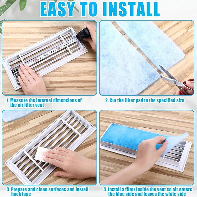 Frienda 20 x 91 Inch MERV 6 Reusable Air Vent Filter Cut to Size Electrostatic Floor Vent Filter Washable Replacement Compatible with Most Air Conditioning Furnace HVAC