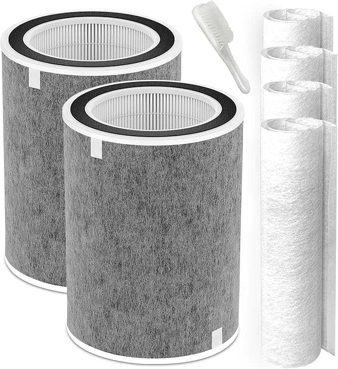 2 Pack HP302 HP201 Filter Replacement Compatible with Shark HP302 HP301 HP201 HP202 HP200 AP1000 HP232 HC501 502 Filter MAX Clean Sense iq Air Puri-fier filter，Part #HE2FKBAS, HE2FKBASMB