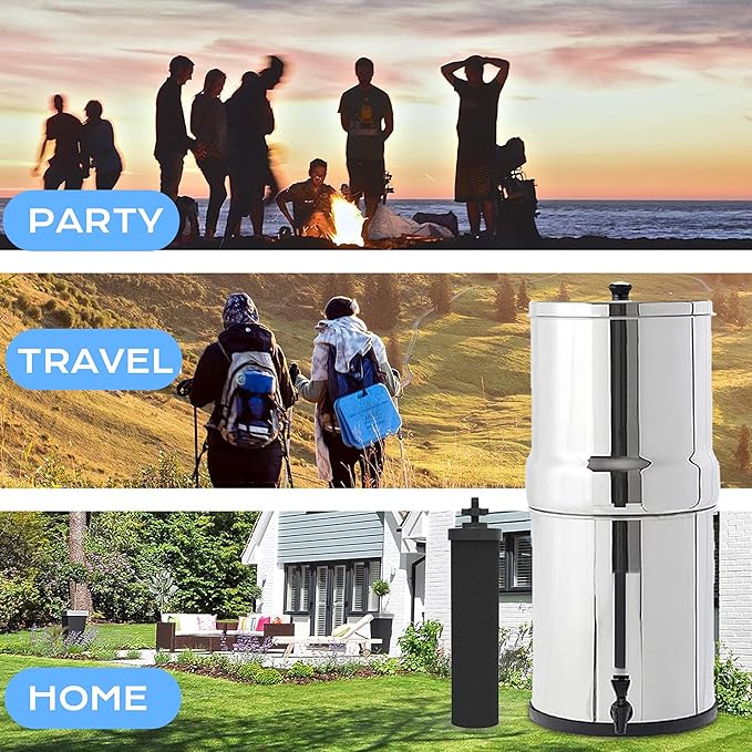 NSF/ANSI 42&372 Certified Water Filter，Gravity Water Filter Replacement for Berkey® BB9-2® Black Purification Elements and Berkey® Gravity Filter System, 4 Pack