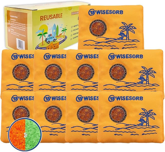 100gx80pcs Rechargeable Desiccant Packs for Storage, Color Indicating Silica Gel Packets Moisture Absorbers with Visible Window, Reusable Dehumidifier Bags for Gun Safe Closet Basement Car