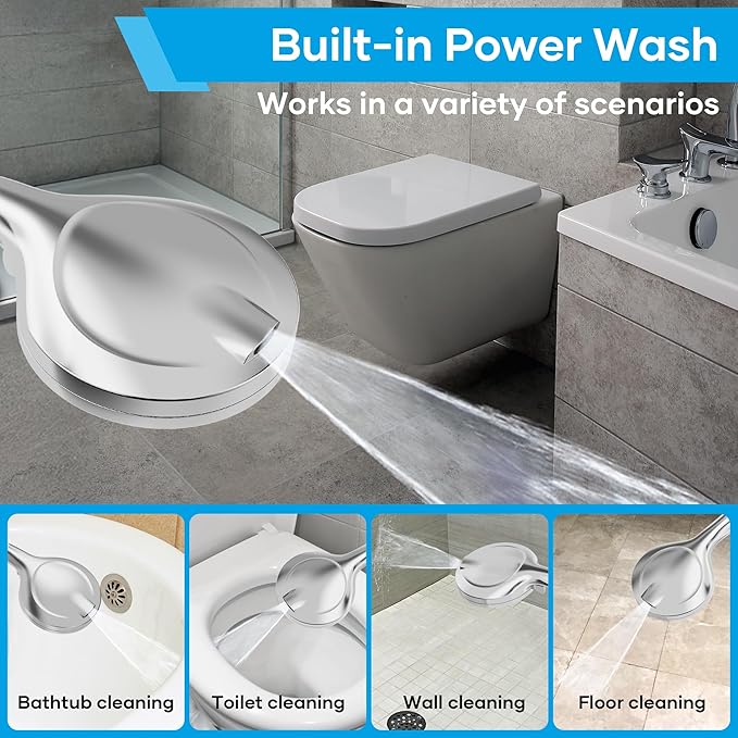 Shower Head with Handheld Spray Combo,High Pressure Dual Double Rain Shower Head with Handheld 10-Mode 78" Hose Chrome