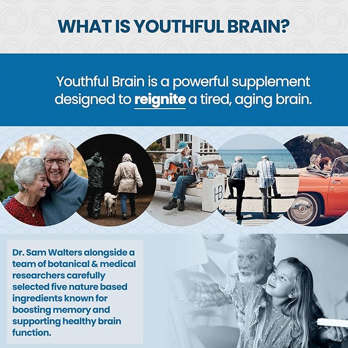 Youthful Brain 2 Bottle Bundle - Memory & Brain Health Support Supplement - Brain Booster Clarity with Bacopa Monnieri, Ginkgo Biloba, B12-60-Day Supply (120 Count)