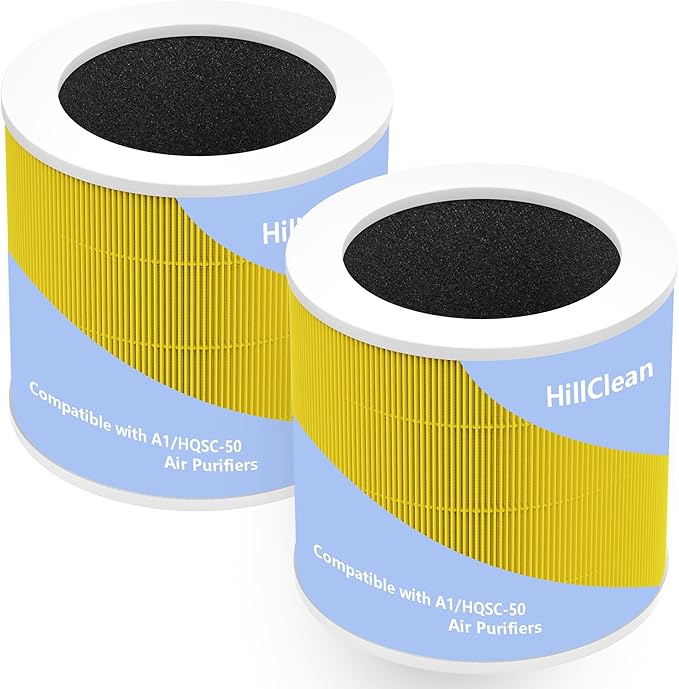 2 Pack A1 Replacement Filter Compatible with VEWIOR Air Purifier HQSC-50 HQKJ-80, H13 True HEPA Air Cleaner Filter Replacement(Pet Care)