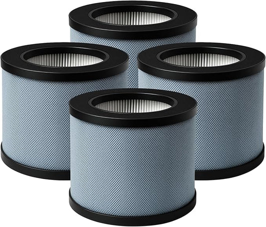 Nispira JH01 MK01 3-in-1 HEPA Filter Replacement For Air Purifier AROEVE MK06, ALROCKET JH06 Elechomes EPI081 EP1081, Intelabe EPI080 EP1080, Kloudi DH-JH01 DH-JH06, Pomoron MJ001H, 4 Pack