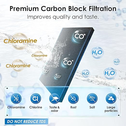 Waterdrop 10UB-CM 6 Months Under Sink Water Filter (Include: System+ 𝐅𝐚𝐮𝐜𝐞𝐭) for 99% Chloramine Reduce- Ideal for California, Florida and Washington- NSF/ANSI 42 Certified- with Faucet