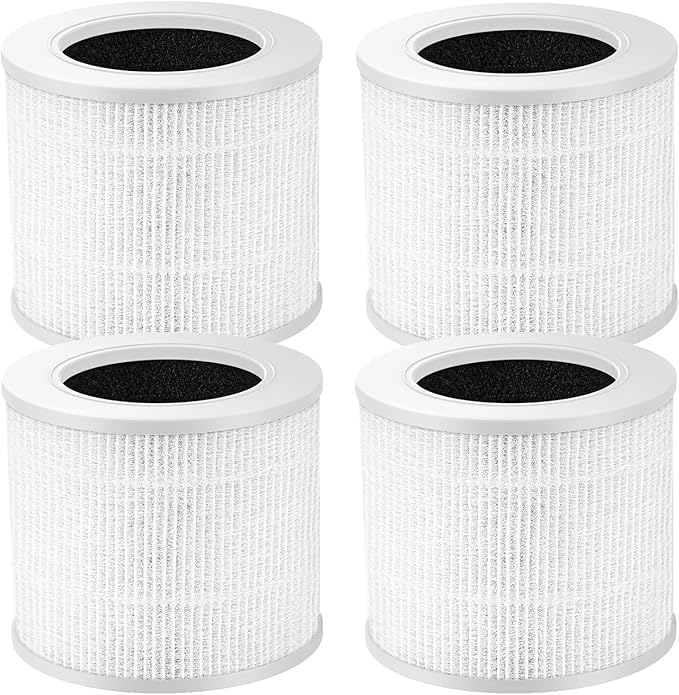 4 Pack Core Mini HEPA Filters for LEVOIT Core Mini Core Mini-P Air Purifier Replacement Filter 3-in-1 HEPA, High-Efficiency Activated Carbon, Replace Part Core Mini-RF