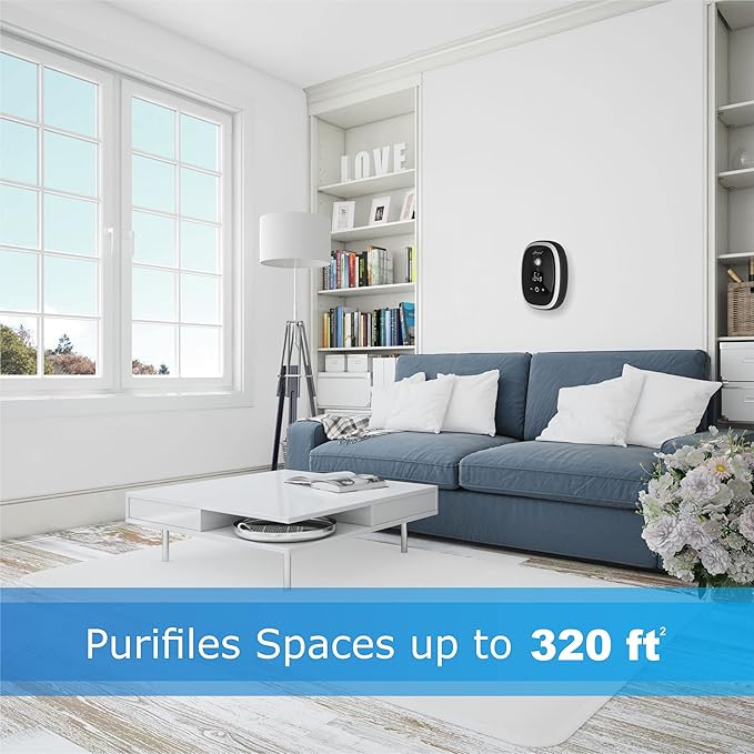 Sirena Air Ionizers for Home Negative Ion Filtration System, Quiet Air Freshener for Bedroom, Kitchen, Removes Odors, Smoke, Dust, Pets, Mini Ionic Air Purifier w/built in Clock and Night Light (1)