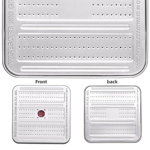 200 Gram 5 Pack Gun Safe Dehumidifier, Reusable Silica Gel Dehumidifier, Indicating Silica Gel Desiccant Canister (Orange to Green)