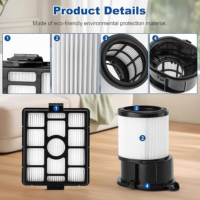 IP3251 IP3252 IP3124 HEPA Filter Replacement Compatible with Shark IP3251 Cordless PowerDetect Clean Empty Lightweight Stick Vacuum and Shark IP3251C PowerDetect Auto Empty System Dock (2 Pack)