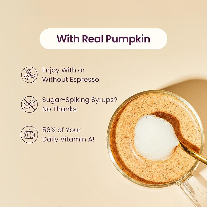 Blume Pumpkin Spice Latte - Superfoods Powdered Latte - Syrup free, Organic & Vegan Latte - 30 Servings (125g)