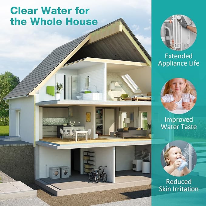 SimPure 3-Stage 20" x 4.5" Whole House Water Filter Cartridge Replacement, 5 Micron Sediment GAC CTO Carbon Filter for DB20P, DGD-5005-20, EP20-BB (2 Sets)