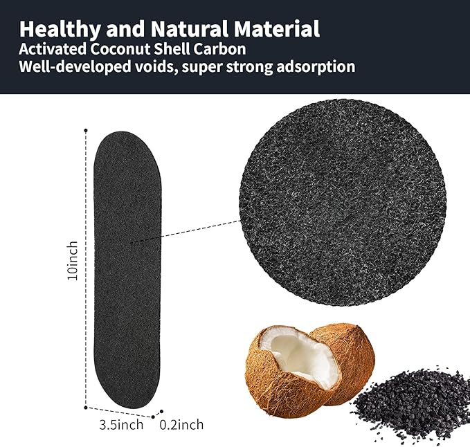 10 Pack Ceiling Fan Filters for Blades, Air Fan Filters for Ceiling Fan Blades with Activated Charcoal for Common Household Contaminants, Unscented Coconut Carbon Universal Ceiling Fan Air Purifier