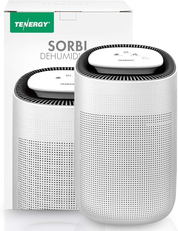 Tenergy Sorbi 1000ml Air Dehumidifier w/Purifying Function, True HEPA Filter, Auto Shutoff, Touch Control Adjustable Air Speed, Ultra-Quiet, Ideal for Closets & Bathrooms