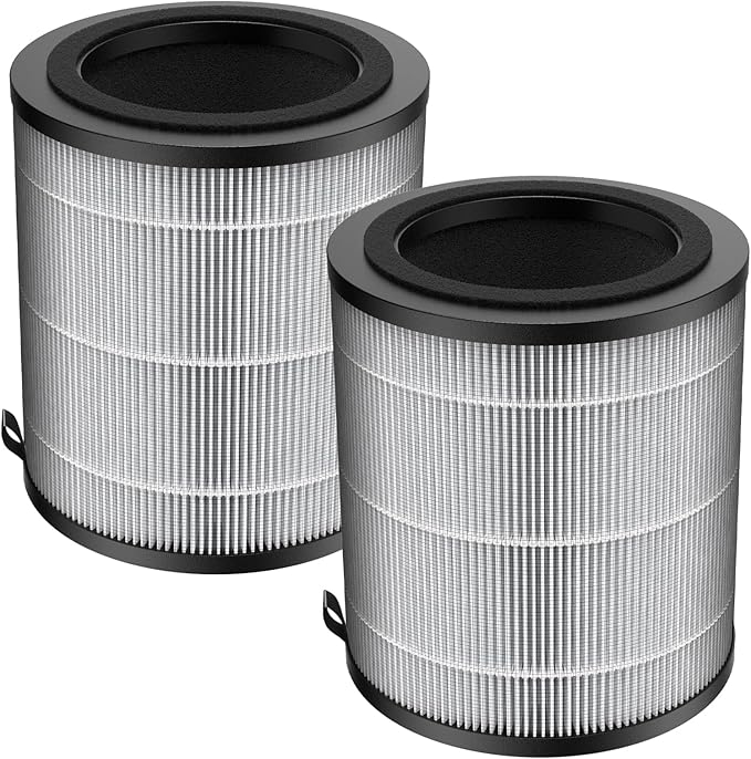 JF100 Replacement Filter, 3-in-1 Pre-Filter, HEPA and Activated Carbon Filtration System, 2 Pack