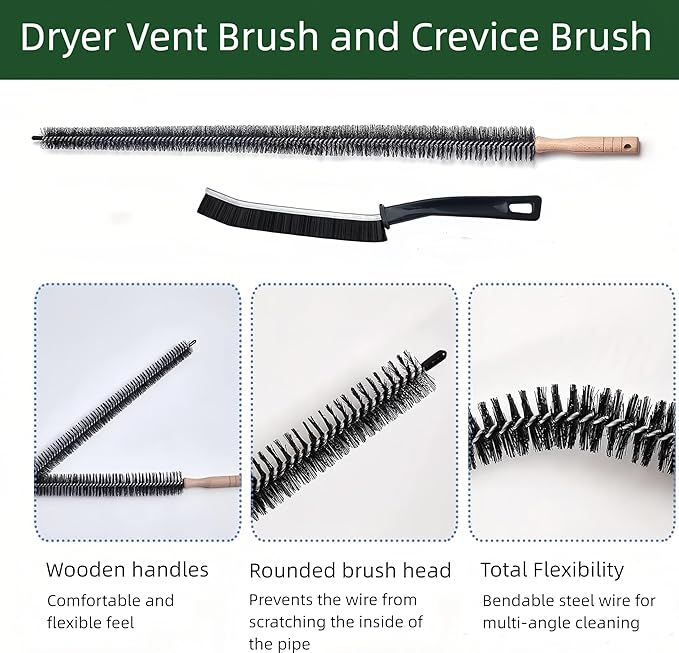 WH01X35719 Lint Filter, 4 PCS GE Washer Dryer Combo with 2 Dryer Vent Brush - Hand Washable and Reusable Lint Filter for Ge Washer Dryer Filter - for Models: PFQ97HSPVDS (style 1)