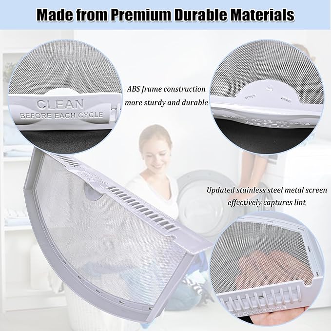 WE03X23881 Dryer Lint Filter for Dryer GTD33EASK0WW GTD42EASJ2WW GTD65GBSJ3WS Lint Filter Screen Assembly Replacement Parts 4476390 AP6031713 PS11763056