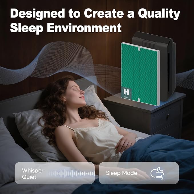 116130 Toxin Absorber Replacement Filter H for Winix 5500-2 AM80 Plasmawave Air Purifier, True HEPA Filter and Activated Carbon Filter Combo Pack, 2 Set, Green