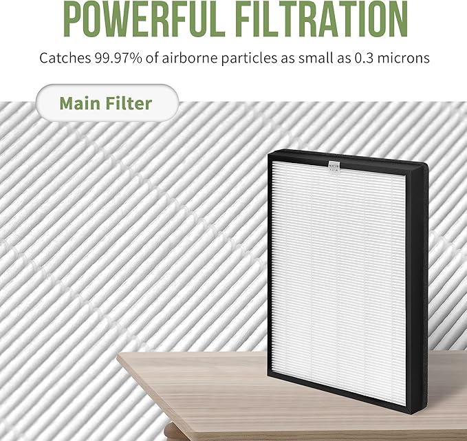 AP-B102 Replacement Filter Compatible with Alexapure Breeze Air Pu-rifier AP-B102 and 3049 Filter Set, 2 Main Filters and 2 Activated Carbon Filters Included