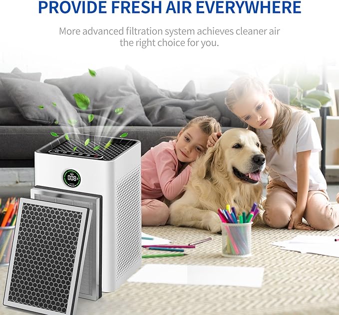 JF260 Replacement Filter Compatible with JF260 JF260S Air Purifier and AP1273 Air Purifier, 3-in-1 Filtration System H13 True HEPA Filter Activated Carbon Filter, JF260-RF Silver 4 Pack