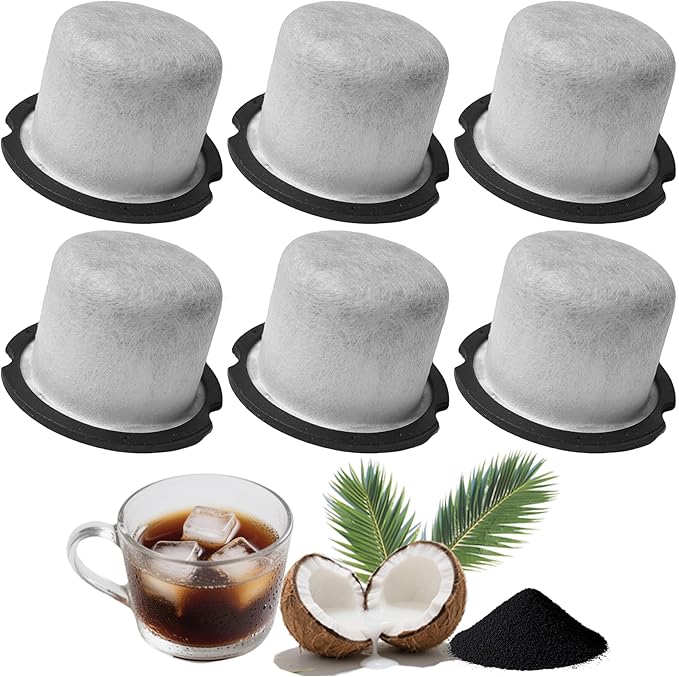 Coffee Maker Water Filter Replacement - Compatible with Cafe & GE Profile Grind & Brew Coffee Makers, Lasts 6-12 Months, Reduces Chlorine, Impurities & Odors (6)