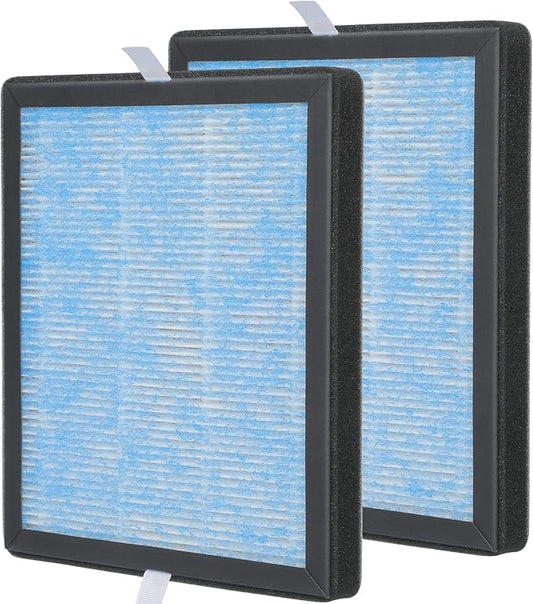 2-Pack R1 P1802 P1801 Filter Replacement, Compatible with YIOU R1 P1802 and Vegebe Filter, Fit for Elechomes P1801 Air Purifier, 3-in-1 True HEPA