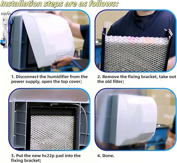 2Pieces Water Panel Humidifier Filter Pad Replacement for AprilAir-e110 220 500 500A 500M 550 550A 558, H-oneywell HC22P HC22P1001 HC22A1007 Whole House Humidifiers,Furnace Humidifier Filter