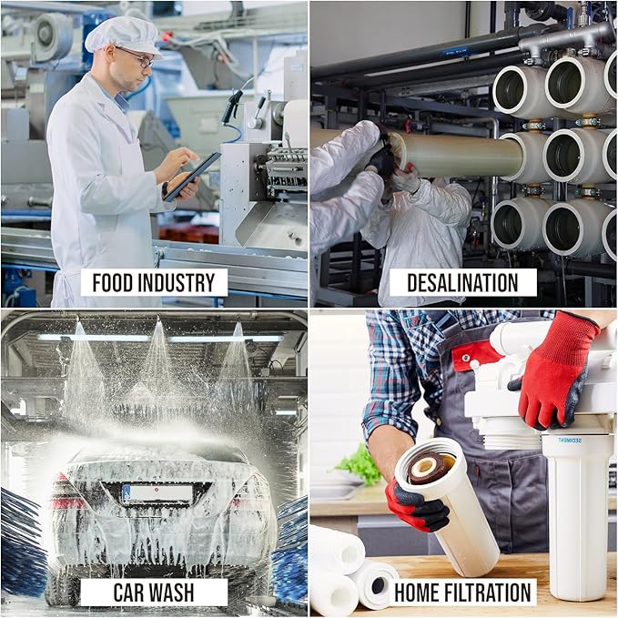 MR LP-4040 Commercial Reverse Osmosis RO Membrane Element 4"x40" with 99.7% Salt Rejection, Low Pressure Energy Efficiency, Versatile and Easy Installation Process