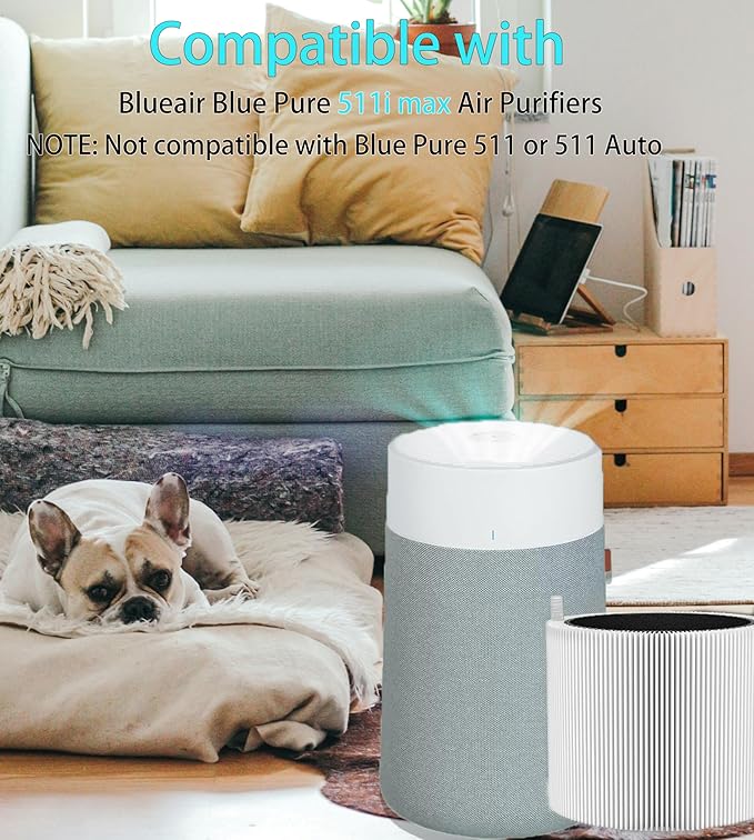 511i Max Replacement Filter Compatible with Blue Pure 511i Max Air Purifier, Premium Filter & Activated Carbon Filter,2 pack