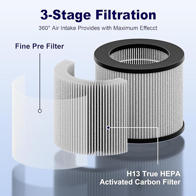 2801 Replacement Filter for Bissell MyAir Personal Air Purifier 2801, 2780, 2780A, 2780B, 2780P, 27809, Hight Efficiency and Carbon Filter, 2 Pack