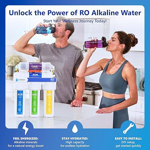 Express Water 10 Stage Reverse Osmosis Alkaline Water Filtration System - Under Sink Water Filter with Faucet and Tank, 100 GPD