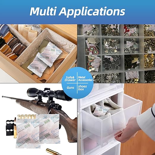 20 Gram [500 Packs] Desiccant Packs, Indicating Silica Gel Packets, Rechargeable Moisture Packs for Storage, Moisture Absorbers for Humidify Control