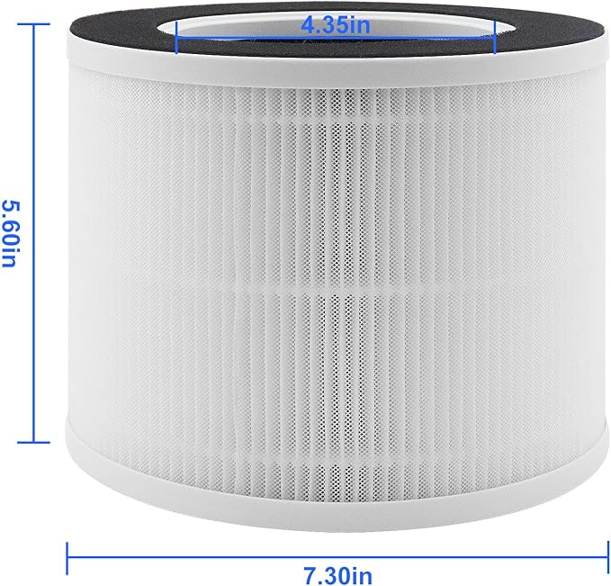 2 Pack True Air Purifier Filter Replacement for RENPHO RP-AP088, Compatible with RP-AP088W RP-AP088B RP-AP088-F1 and RP-AP088-F2, Activated Carbon Filter, White