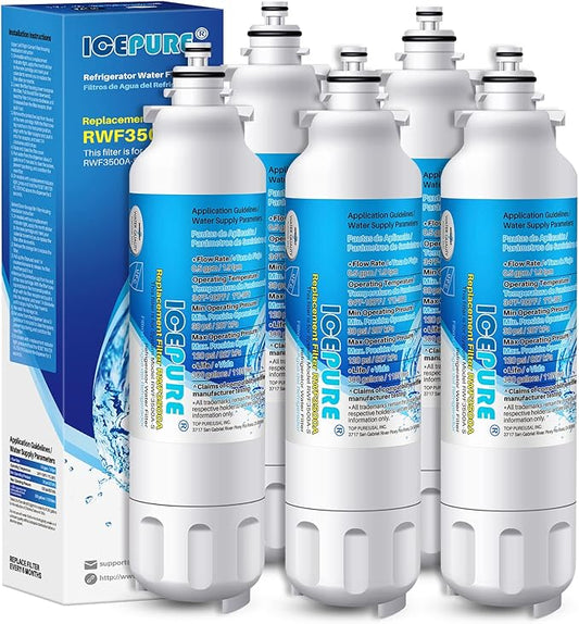ICEPURE ADQ73613401 Refrigerator Water Filter Replacement for LG LT800P, Kenmore 9490, 46-9490, ADQ73613403, ADQ73613402, LSXS26326S, LSXS26366S, LMXC23746S, LMXC23746D, LMXS30776S, RWF3500A, 5PACK