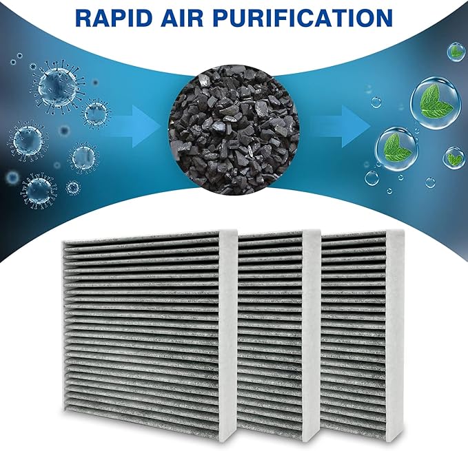 3 Pack HMF157 Cabin Air Filter for AVALON, CAMRY, COROLLA, PRIUS, PRIUS PRIME, RAV4, ES350, RX350, RX350L, RX450H, RX450HL, CX-9, Replace 87139-0E040, TK48-61-J6X