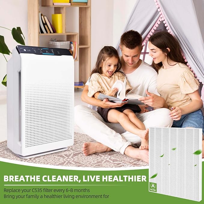 115115 Replacement Filter A for Winix Plasmawave Air Purifier C535 5300 5300-2 5500 6300 6300-2 P300 C909 9800, 3 C535 Filters + 6 Activated Carbon Filters
