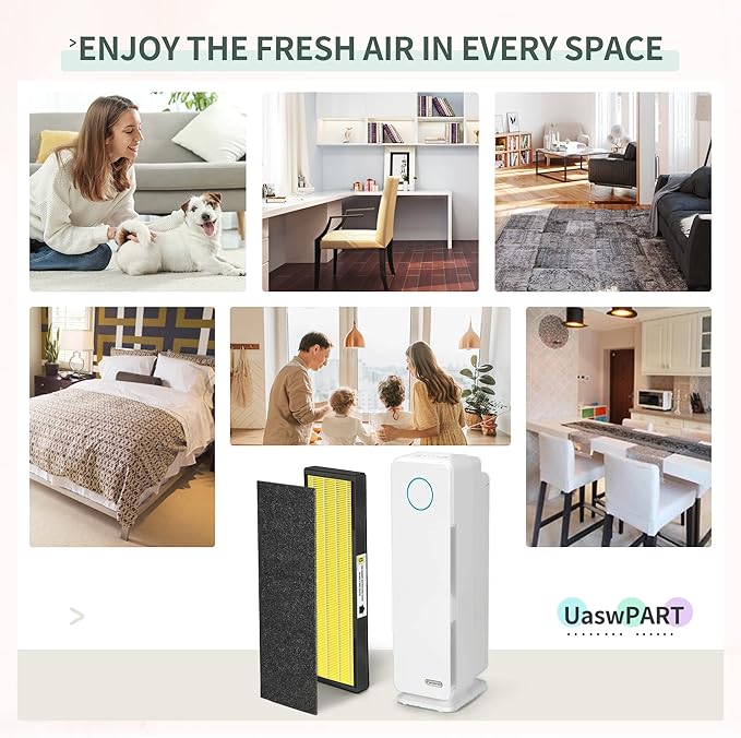 [PET FRIENDLY] AC4825 HEPA Filter B Replacement Compatible with Ger-mGuardian Filter Replace AC4820 AC4825 AC4300 CDAP4500 AC4850 AC4900 and More, 4x H13 HEPA w/ Activate Carbon+4x Extra Pre-Filters